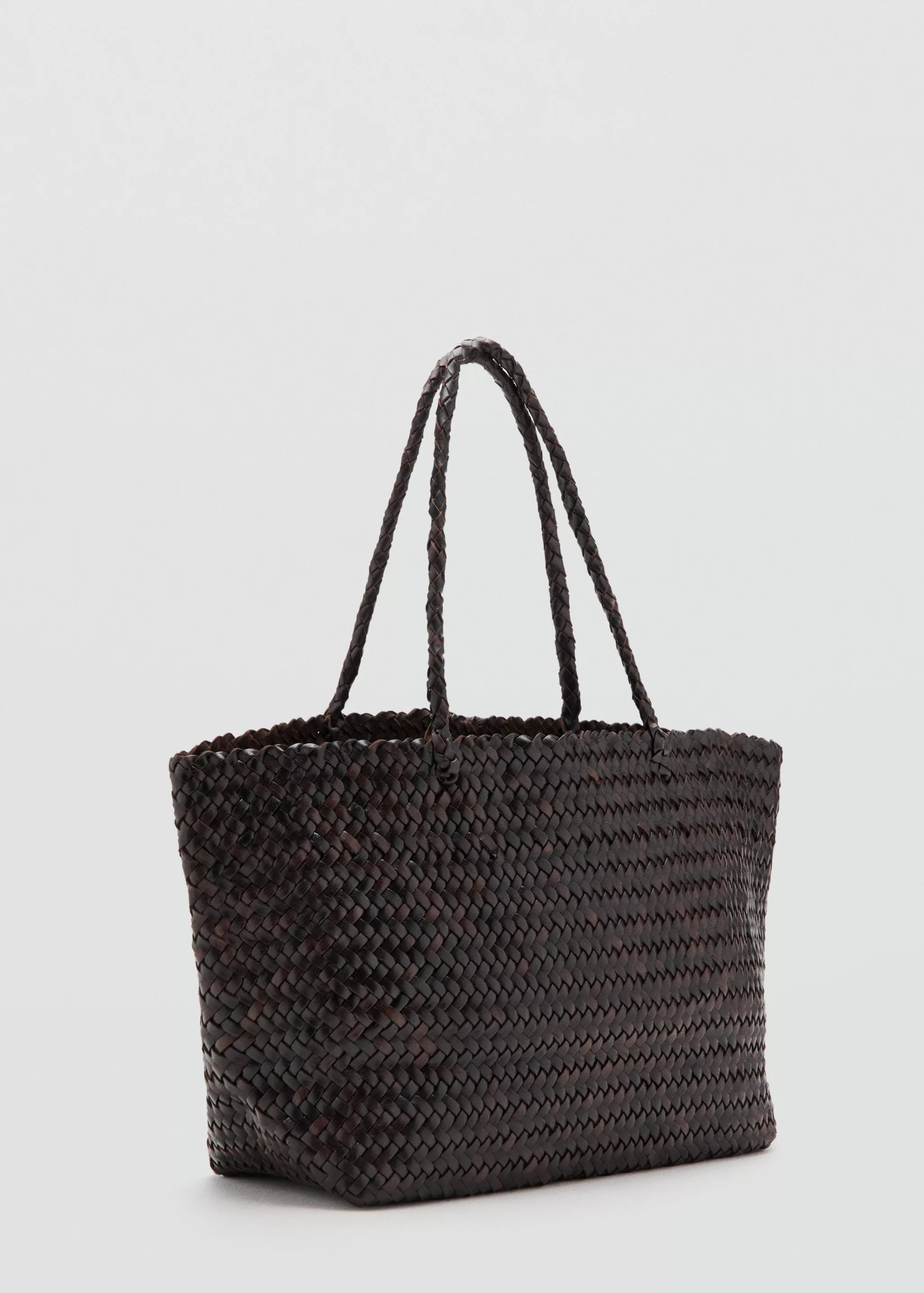 BRAIDED LEATHER SHOPPER BAG