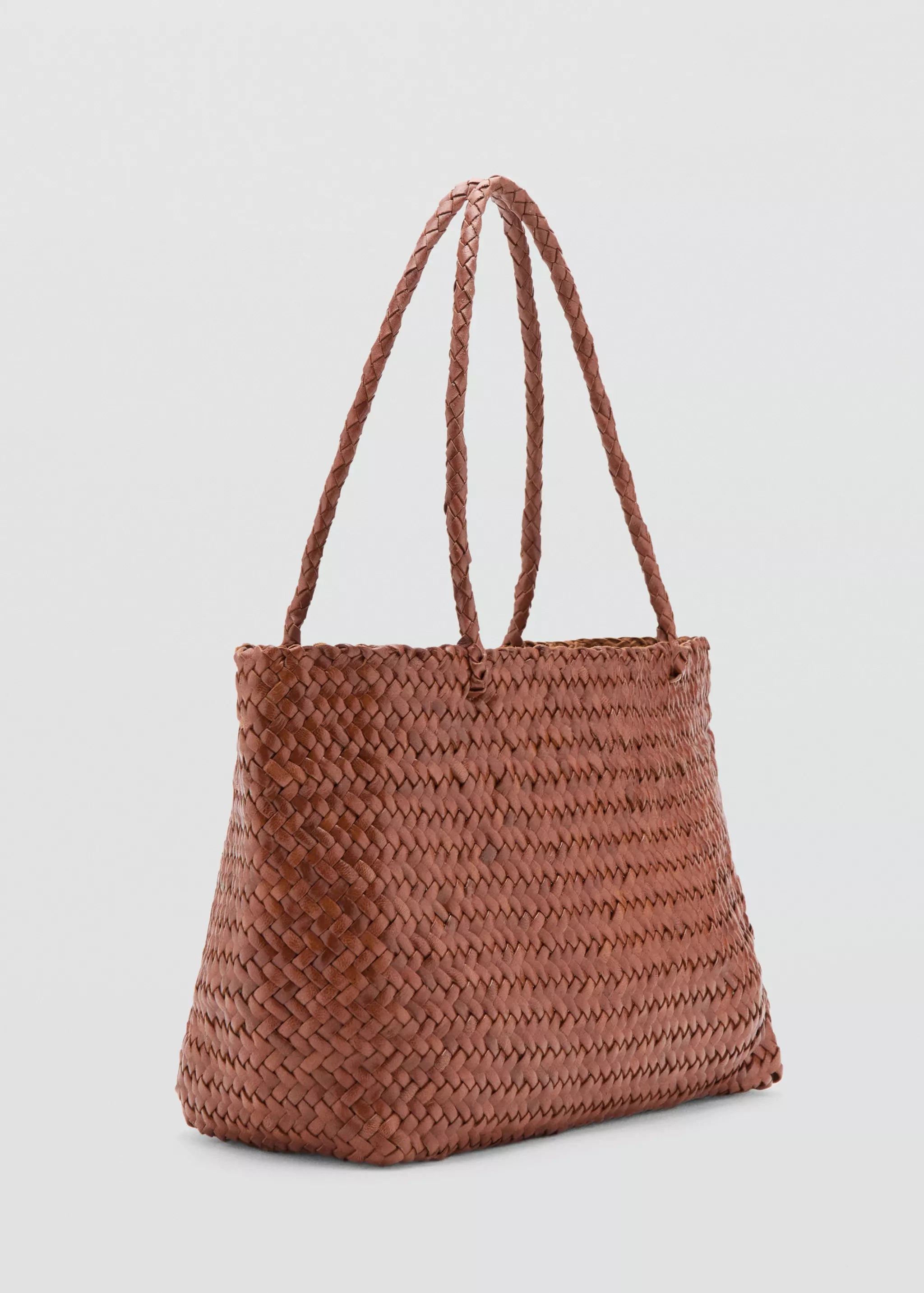 BRAIDED LEATHER SHOPPER BAG