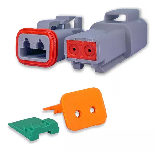 Kit Conector Deutsch/Amphenol Duas Vias Macho E Fêmea AT06-2s AT04-2p 2p - Loja da Conexão Elétrica