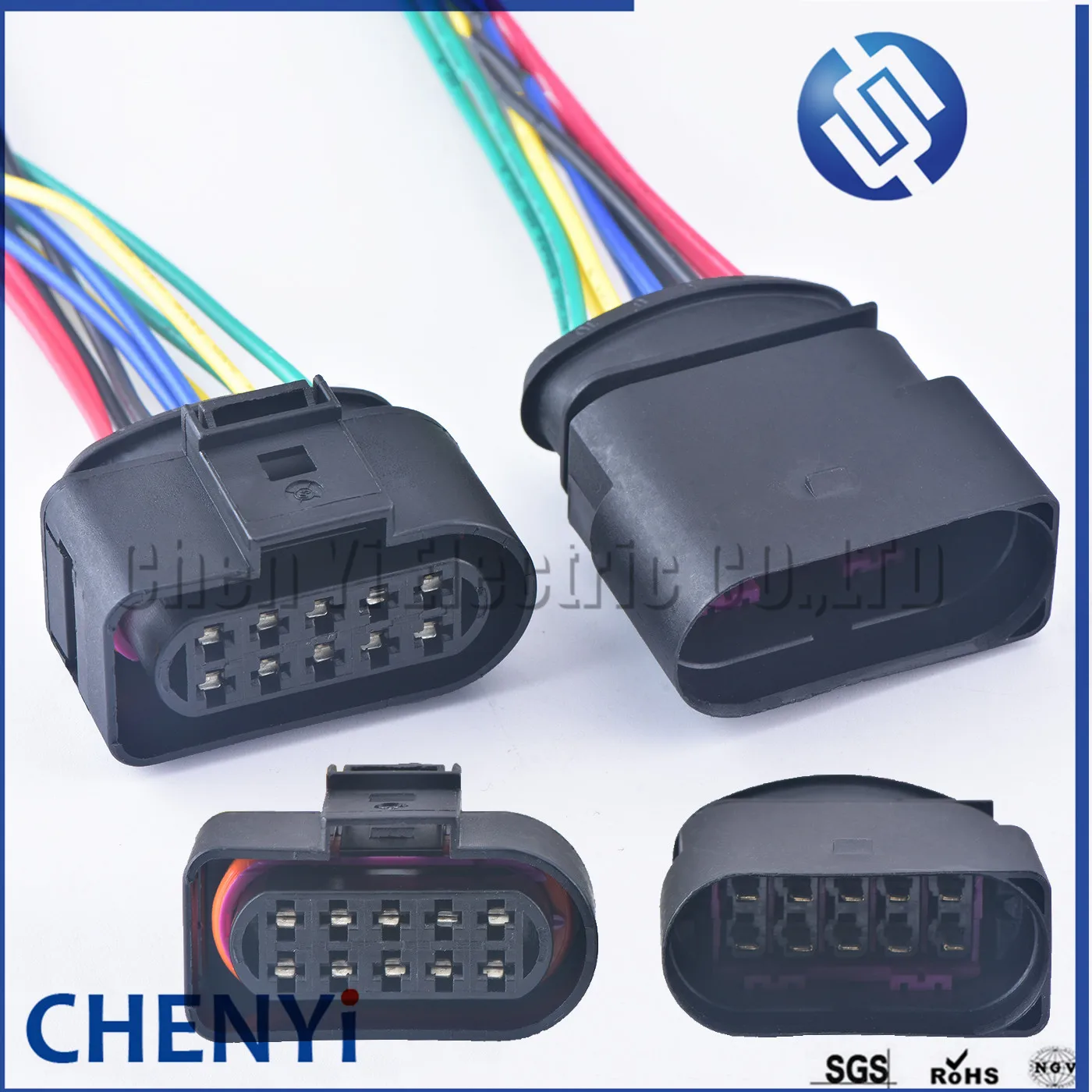 10-Pin Waterproof Auto Connector 3.5mm with Wire – 1J0973735 / 6R0973735 Temperature Sensor & Halogen Headlight Plug