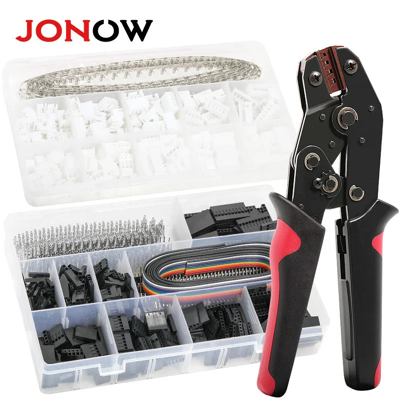 460/1550PCS Micro JST-XH & Dupont Wire Connector Kit 2.54mm – 2/3/4/5/6-Pin Male & Female Pin Header Jumper Cable Housing Adapter Set