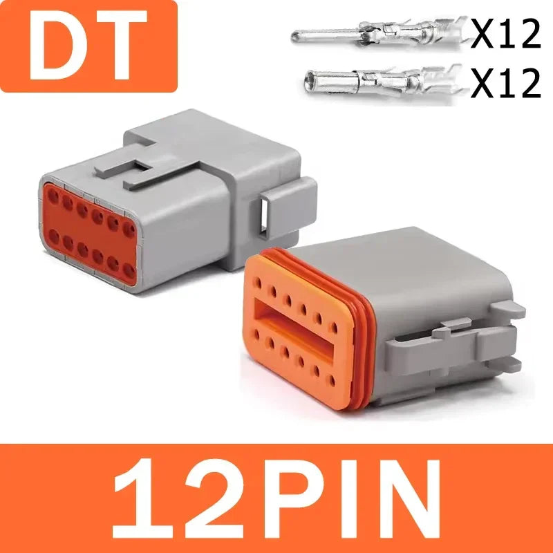 DEUTSCH DT / DTM / DTP / DTF Series IP68 Sealed Connector Kits – 2 to 12 Pin Flange Mount for Automotive, Truck & Marine Wiring Systems