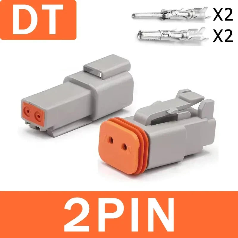 DEUTSCH DT / DTM / DTP / DTF Series IP68 Sealed Connector Kits – 2 to 12 Pin Flange Mount for Automotive, Truck & Marine Wiring Systems