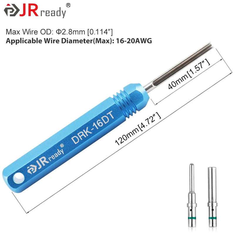 JRready RT1B Pin Extractor Tool – Terminal Removal Tool for Solid & Stamped Contacts Compatible with Deutsch DT / DTM / DTP / HDP / DRC Connectors