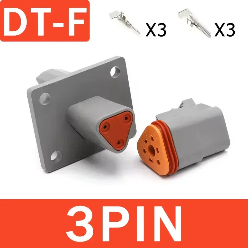 DEUTSCH DT / DTM / DTP / DTF Series IP68 Sealed Connector Kits – 2 to 12 Pin Flange Mount for Automotive, Truck & Marine Wiring Systems