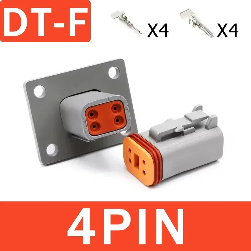 DEUTSCH DT / DTM / DTP / DTF Series IP68 Sealed Connector Kits – 2 to 12 Pin Flange Mount for Automotive, Truck & Marine Wiring Systems