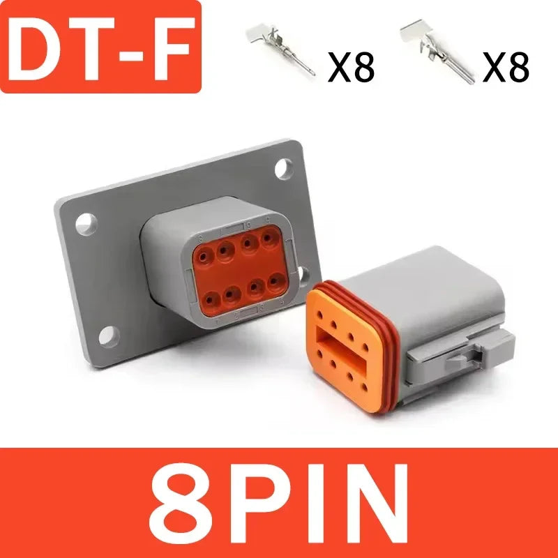 DEUTSCH DT / DTM / DTP / DTF Series IP68 Sealed Connector Kits – 2 to 12 Pin Flange Mount for Automotive, Truck & Marine Wiring Systems