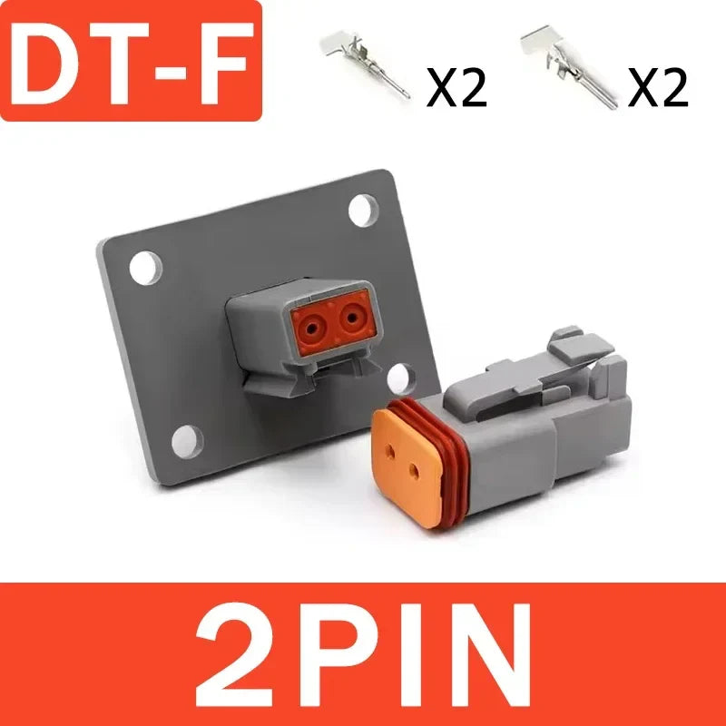 DEUTSCH DT / DTM / DTP / DTF Series IP68 Sealed Connector Kits – 2 to 12 Pin Flange Mount for Automotive, Truck & Marine Wiring Systems
