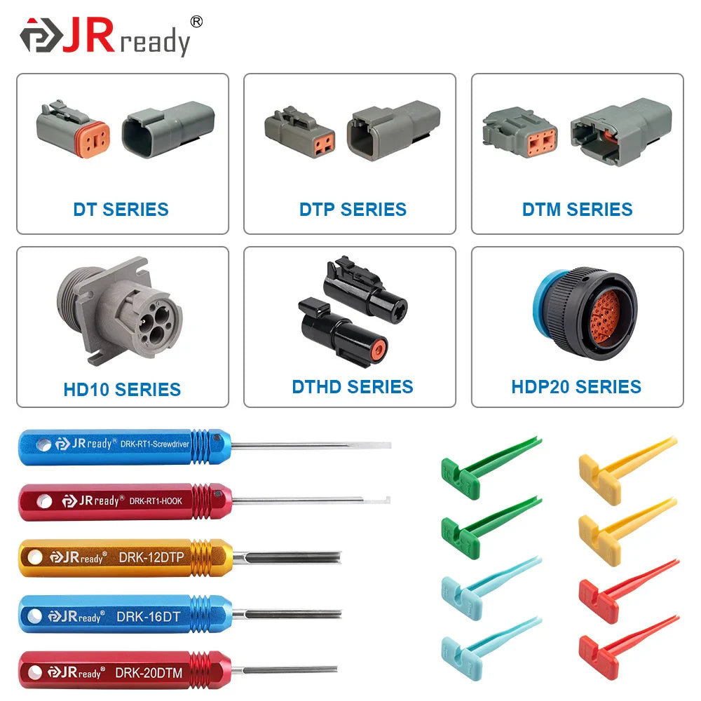 JRready RT1B Pin Extractor Tool – Terminal Removal Tool for Solid & Stamped Contacts Compatible with Deutsch DT / DTM / DTP / HDP / DRC Connectors