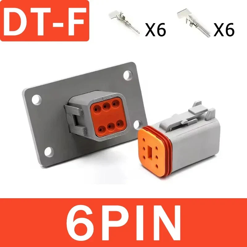 DEUTSCH DT / DTM / DTP / DTF Series IP68 Sealed Connector Kits – 2 to 12 Pin Flange Mount for Automotive, Truck & Marine Wiring Systems
