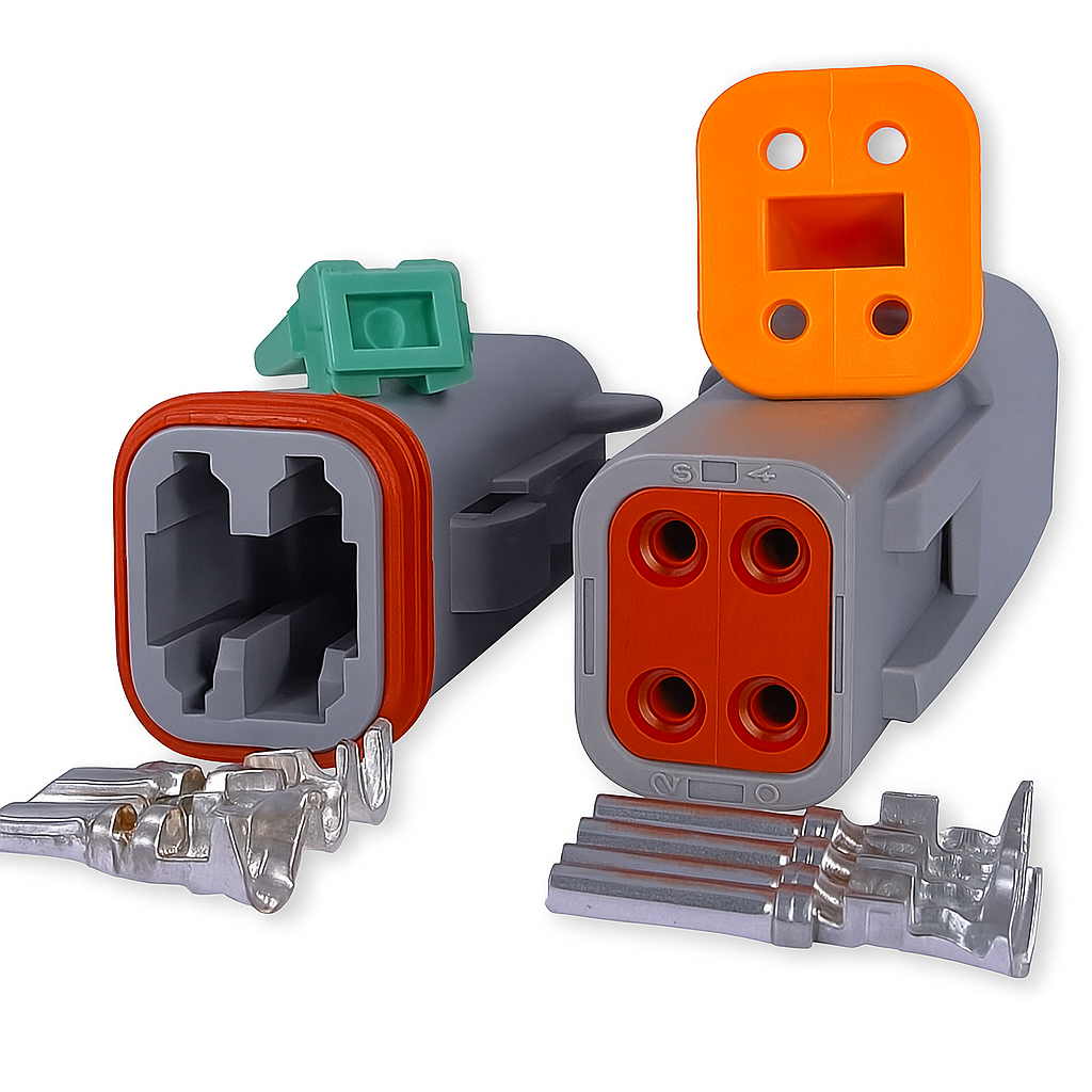 4-Way Male and Female Connector Kit AT06-4s AT04-4p