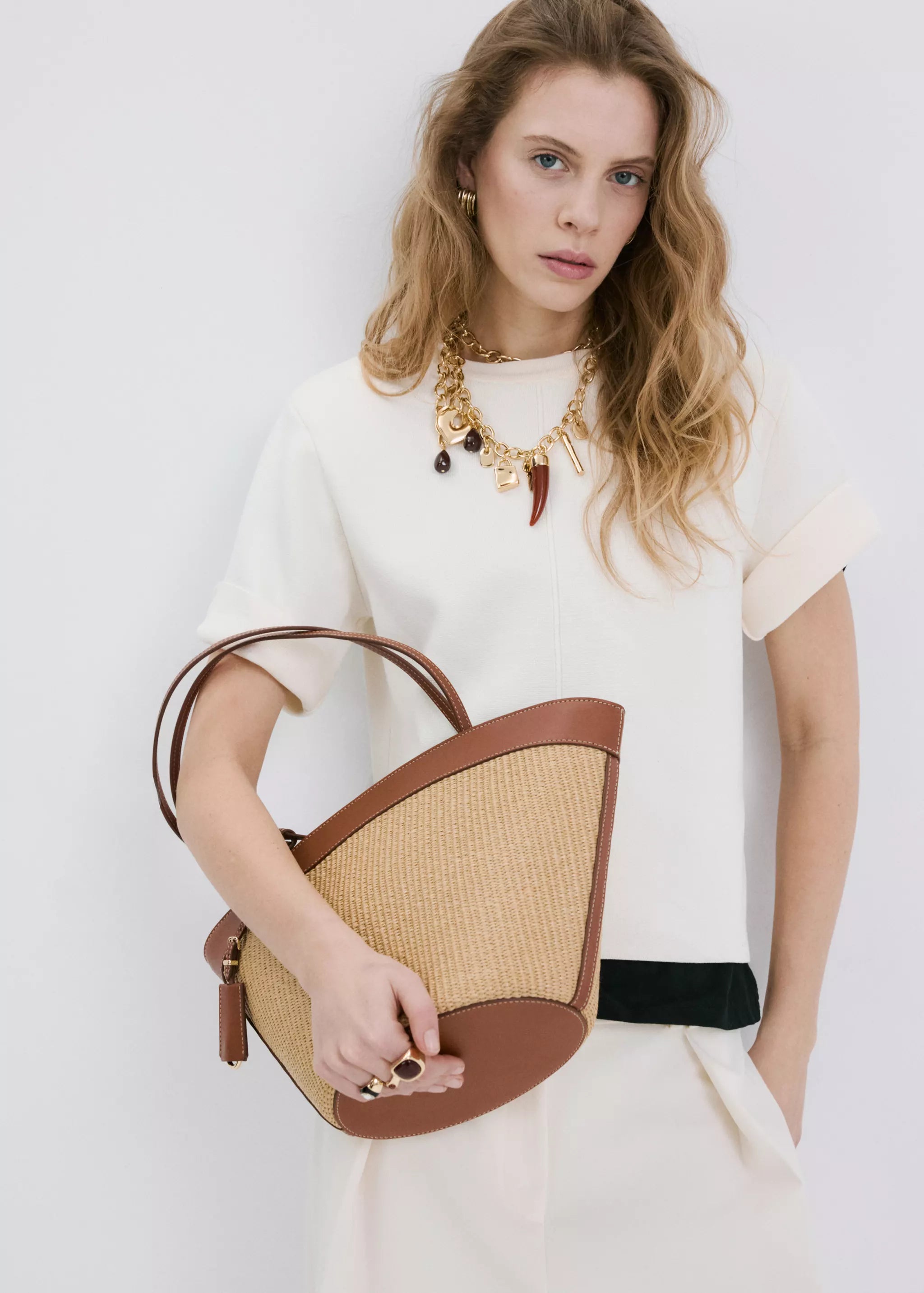 CONTRAST CANVAS SHOPPER BAG