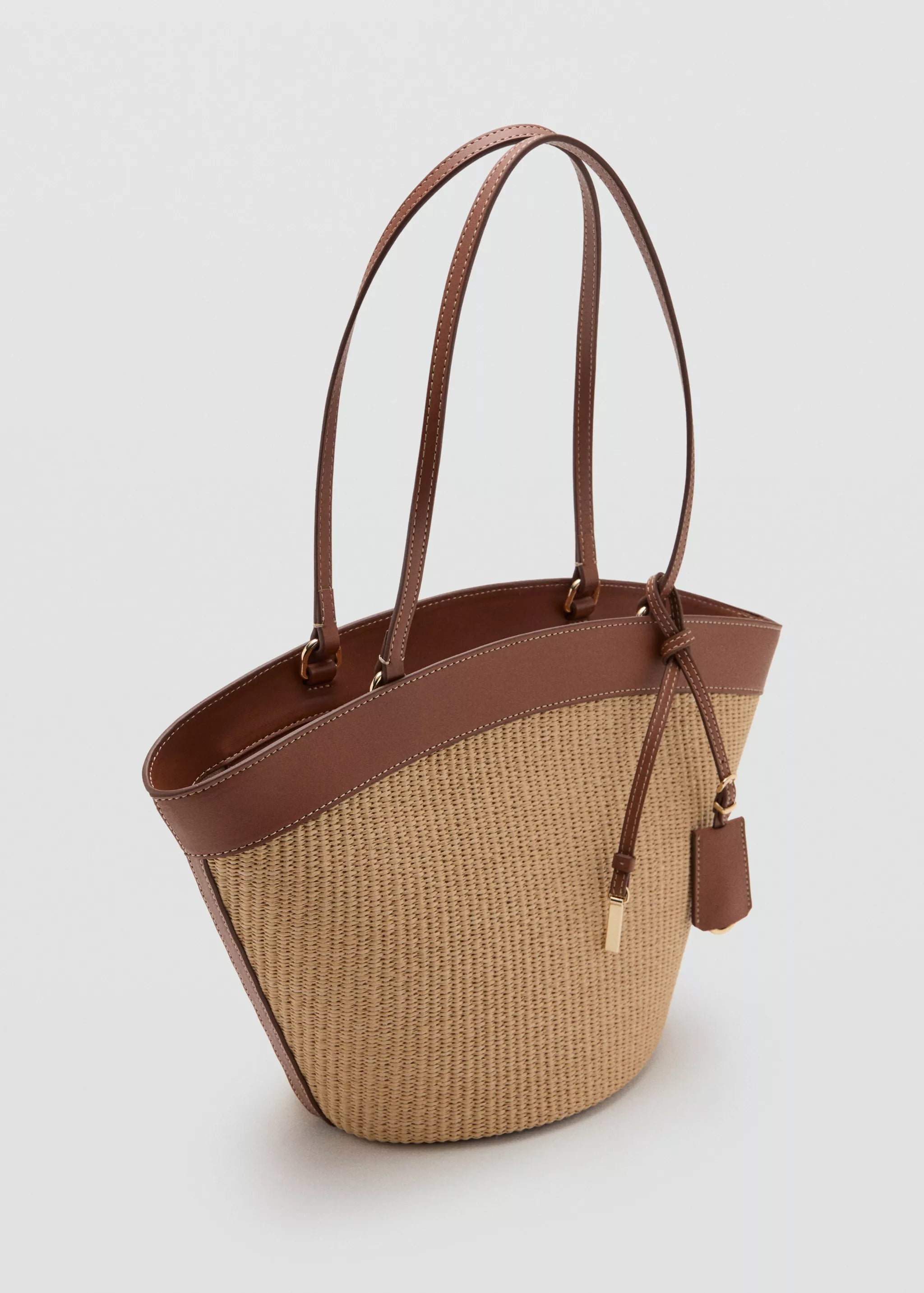CONTRAST CANVAS SHOPPER BAG