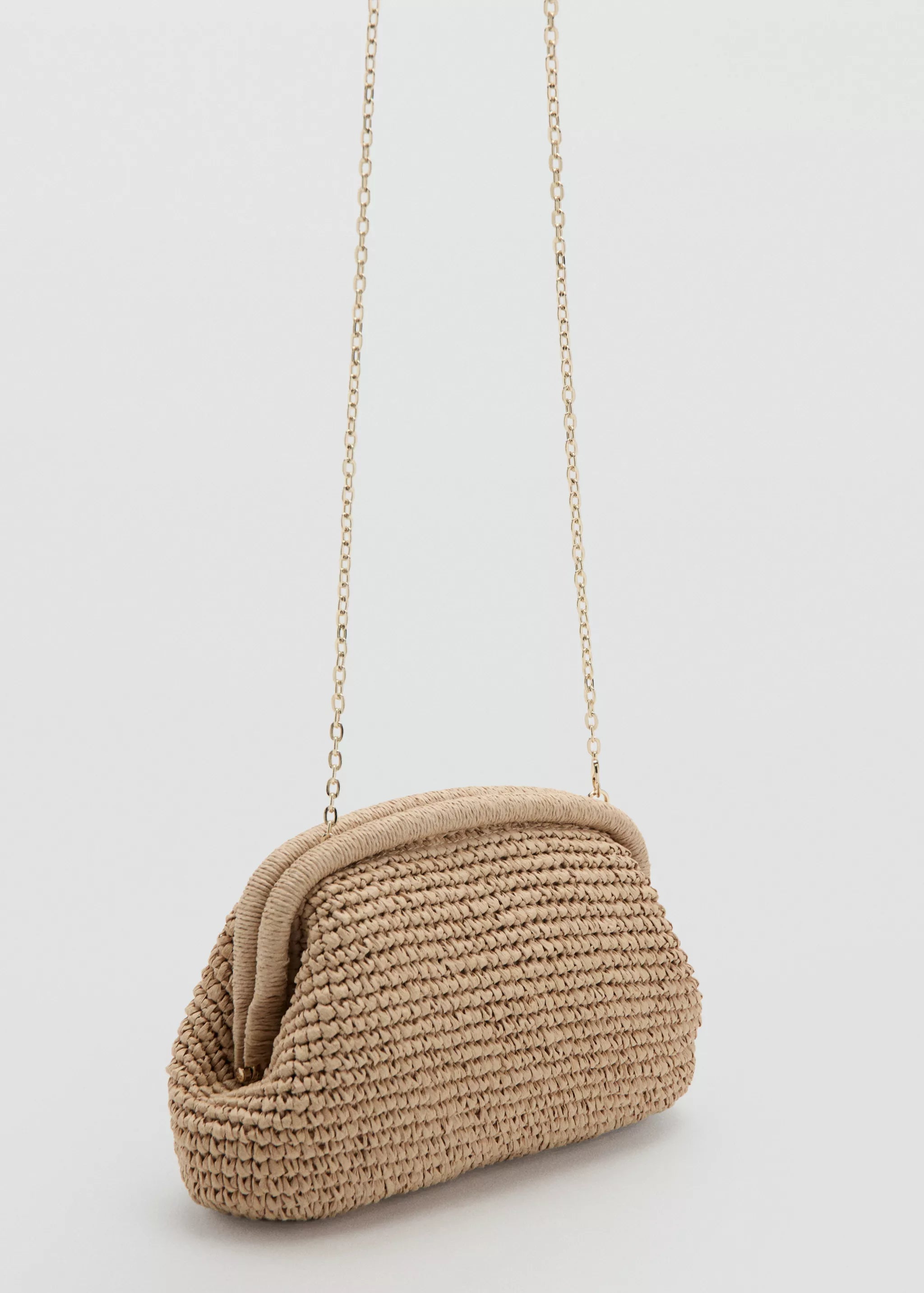 NATURAL FIBER CLUTCH BAG