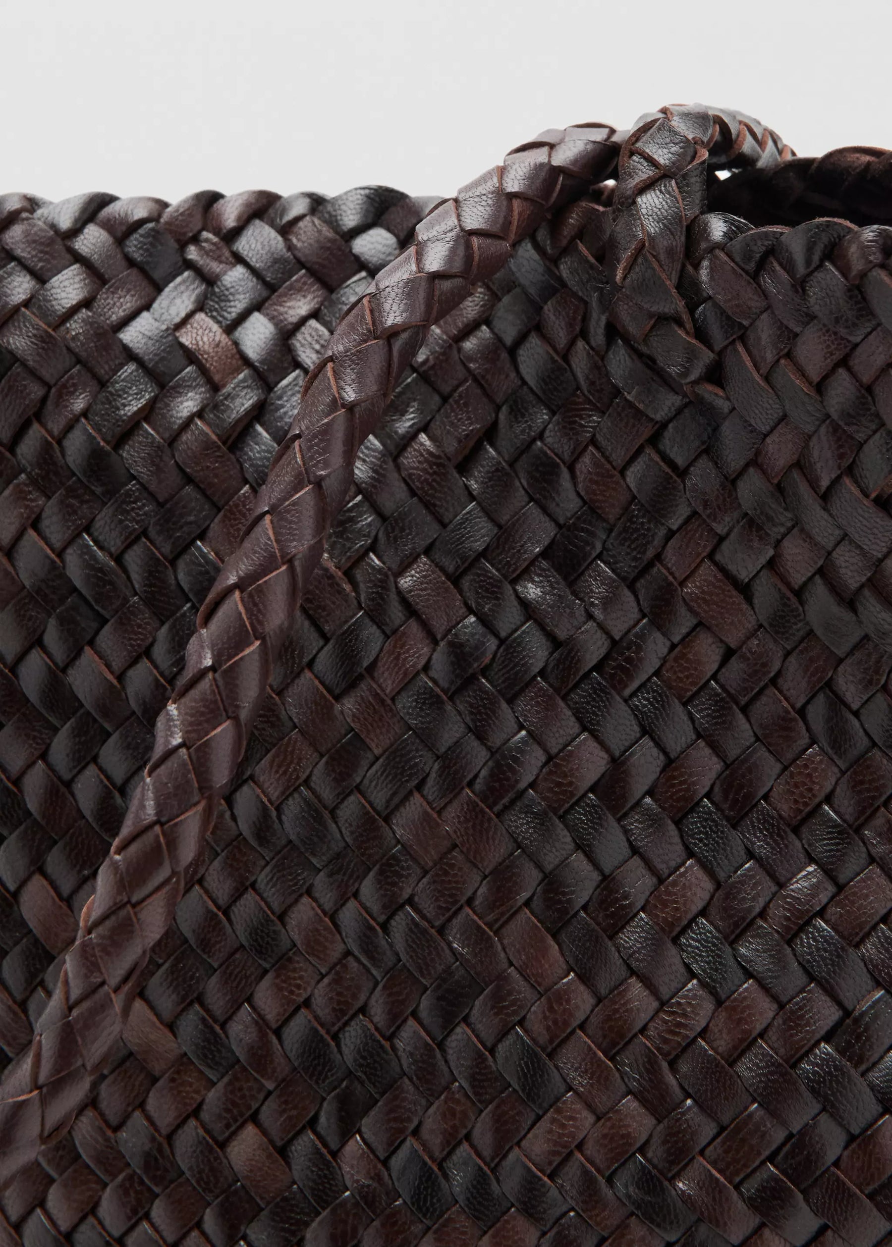 BRAIDED LEATHER SHOPPER BAG