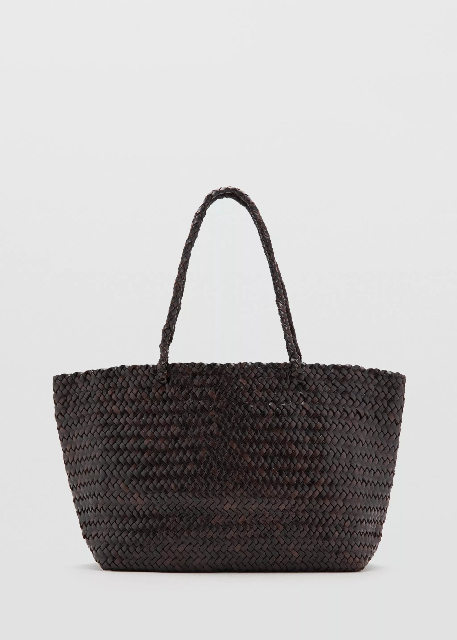 BRAIDED LEATHER SHOPPER BAG