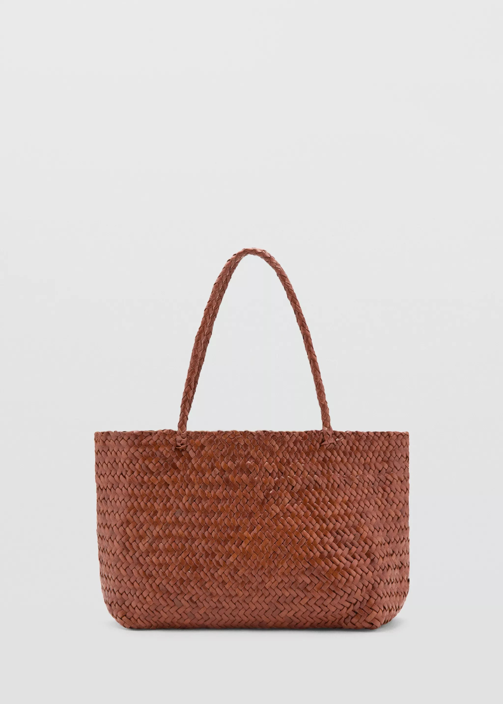 BRAIDED LEATHER SHOPPER BAG