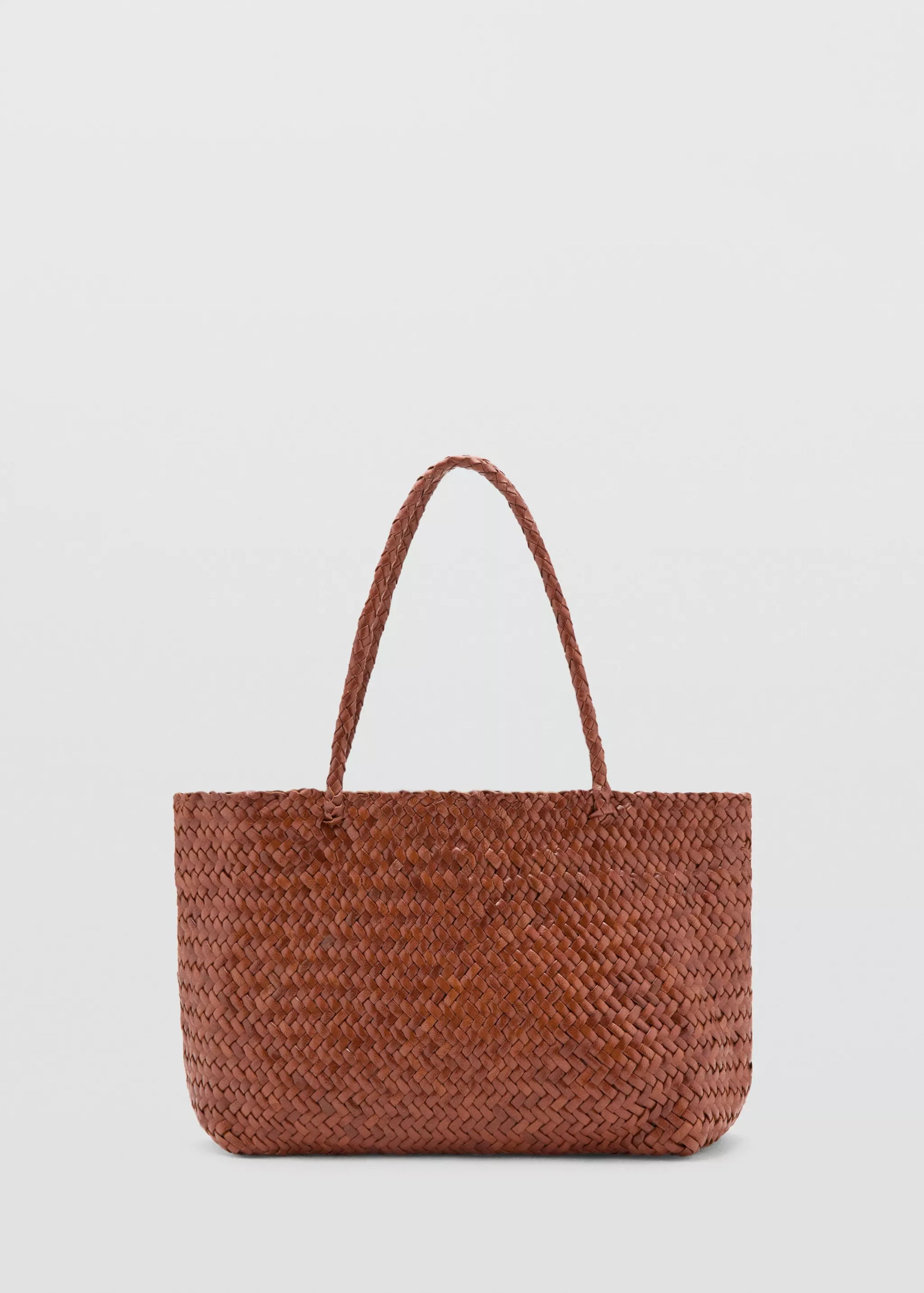 BRAIDED LEATHER SHOPPER BAG