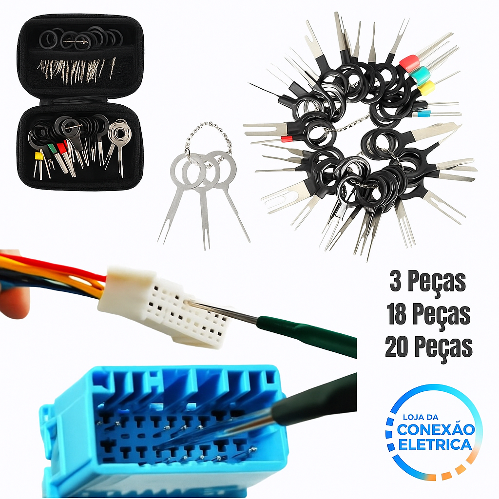 Kit 41 Chaves Extratoras de Terminais - Loja da Conexão Elétrica