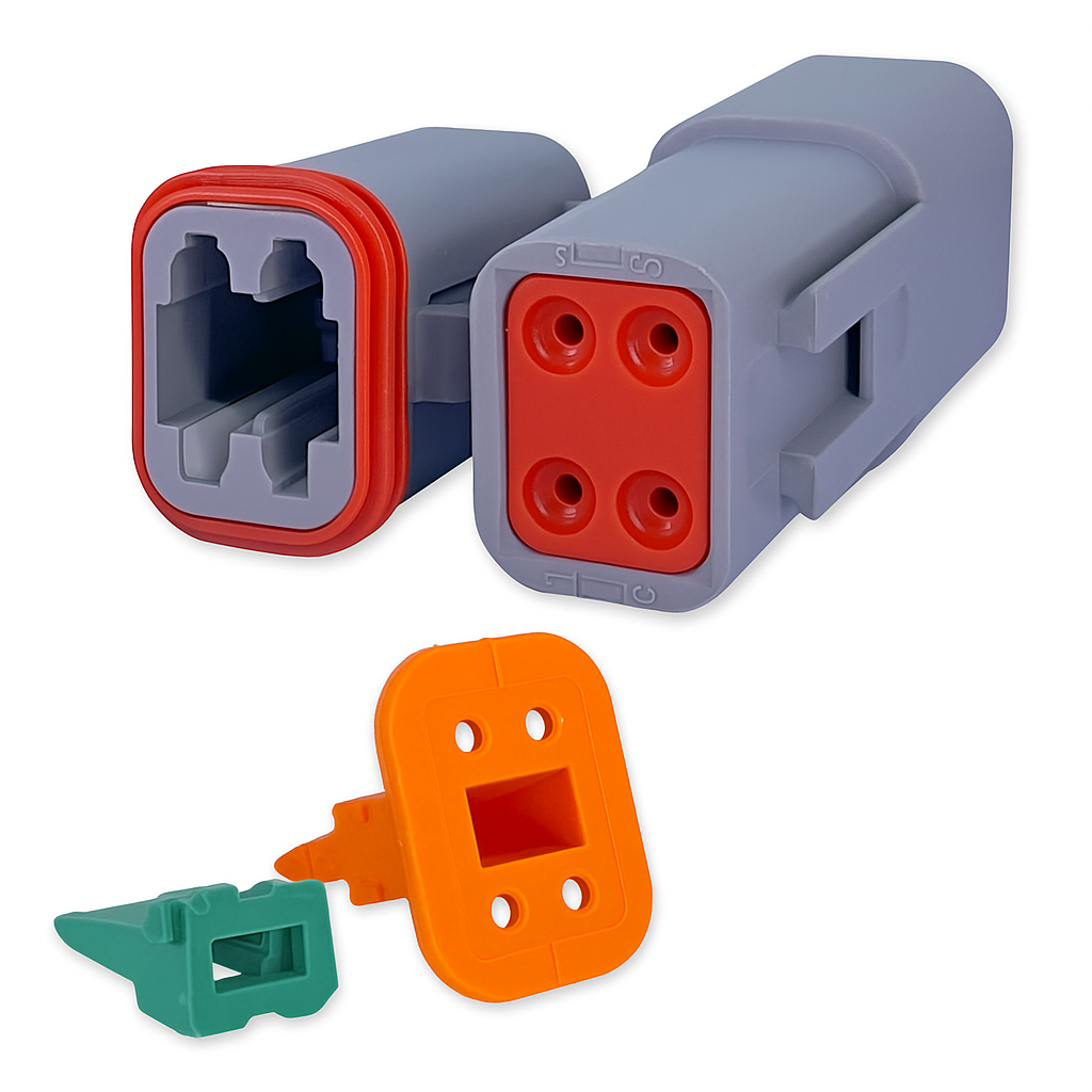 4-Way Male and Female Connector Kit AT06-4s AT04-4p