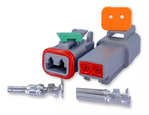 Kit Conector Deutsch/Amphenol Duas Vias Macho E Fêmea AT06-2s AT04-2p 2p - Loja da Conexão Elétrica