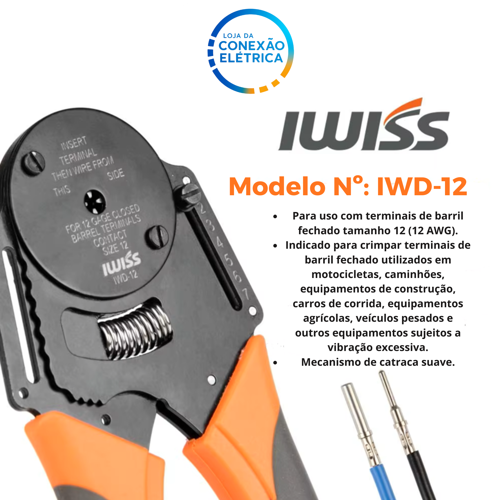 Crimping Tool for Circular Terminals - IWD-12