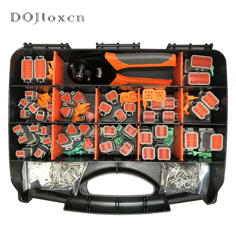 321PCS Deutsch DT Series Waterproof Connector Kit – DT06-2/3/4/6/8/12S & DT04-2/3/4/6/8/12P with Terminals Repair Tool Box