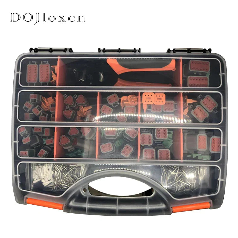 321PCS Deutsch DT Series Waterproof Connector Kit – DT06-2/3/4/6/8/12S & DT04-2/3/4/6/8/12P with Terminals Repair Tool Box