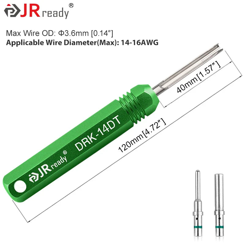 JRready RT1B Pin Extractor Tool – Terminal Removal Tool for Solid & Stamped Contacts Compatible with Deutsch DT / DTM / DTP / HDP / DRC Connectors