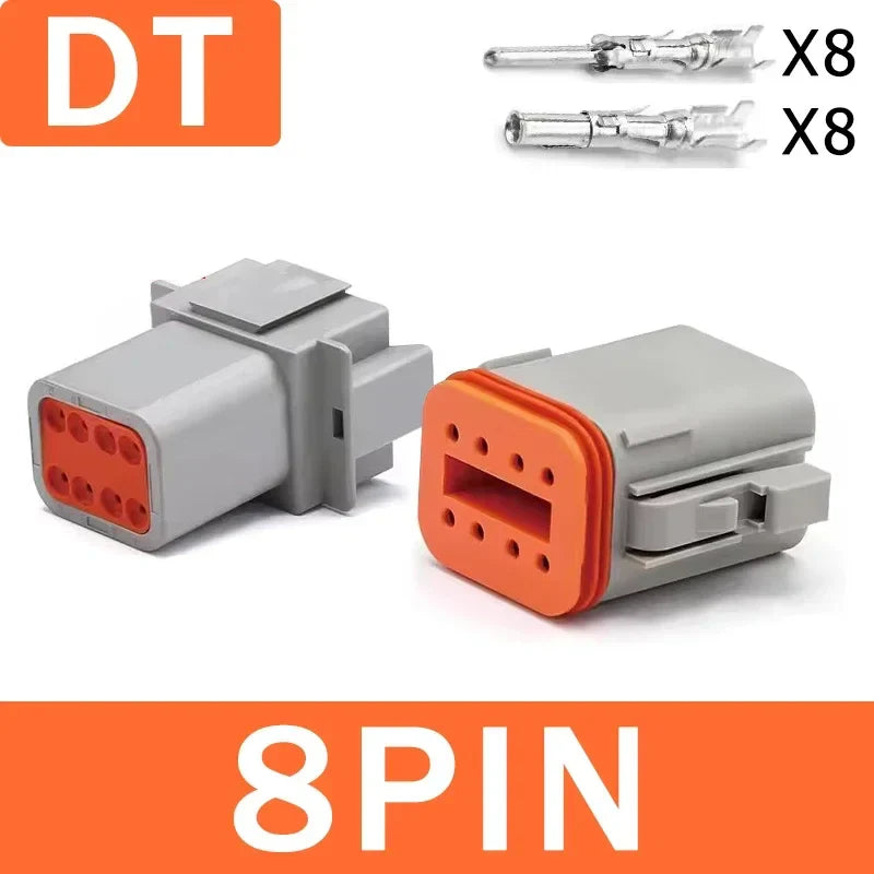 DEUTSCH DT / DTM / DTP / DTF Series IP68 Sealed Connector Kits – 2 to 12 Pin Flange Mount for Automotive, Truck & Marine Wiring Systems