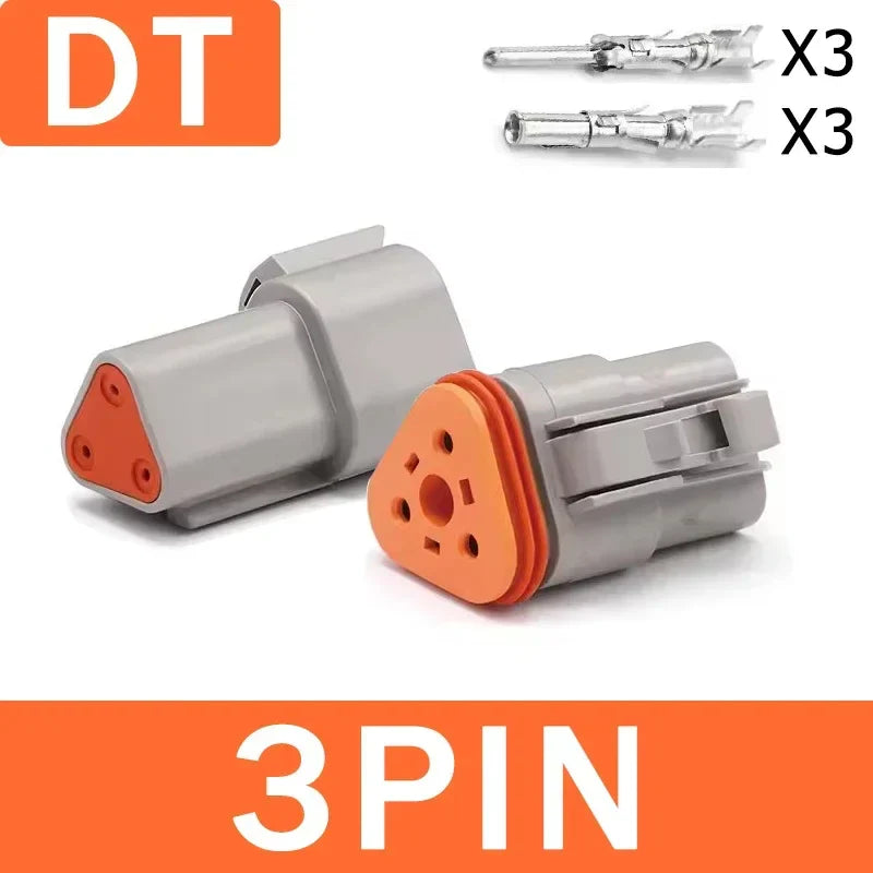DEUTSCH DT / DTM / DTP / DTF Series IP68 Sealed Connector Kits – 2 to 12 Pin Flange Mount for Automotive, Truck & Marine Wiring Systems