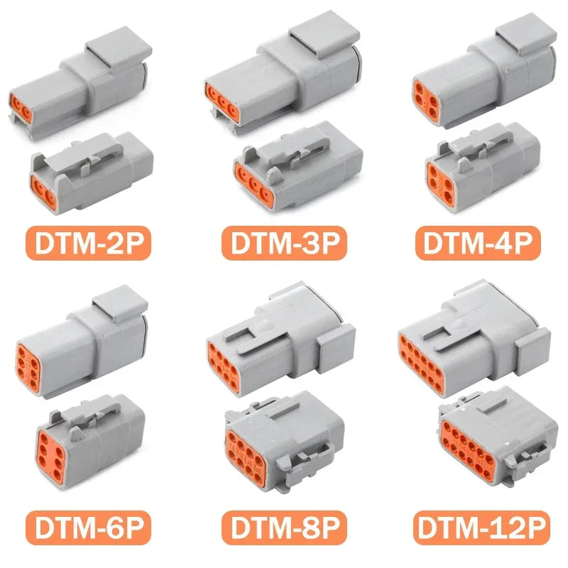 DEUTSCH DT / DTM / DTP / DTF Series IP68 Sealed Connector Kits – 2 to 12 Pin Flange Mount for Automotive, Truck & Marine Wiring Systems
