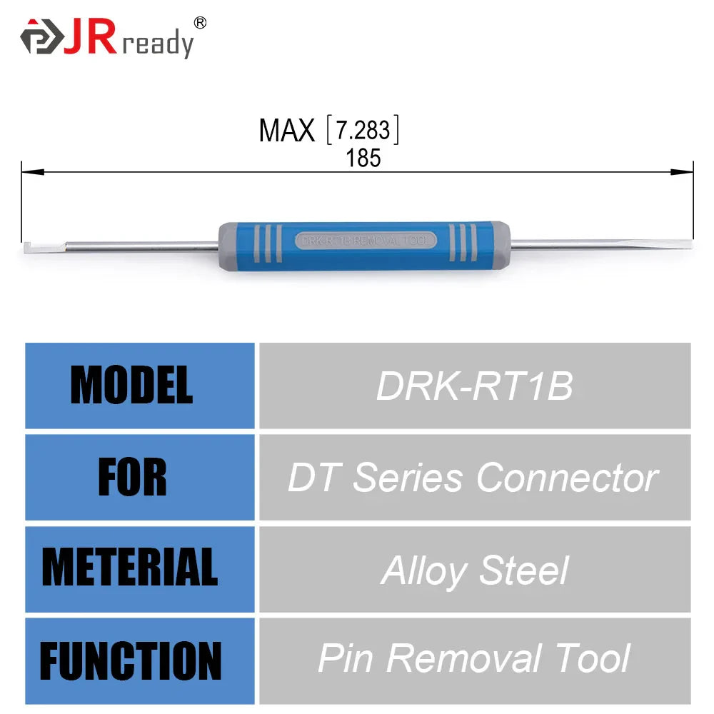 JRready RT1B Pin Extractor Tool – Terminal Removal Tool for Solid & Stamped Contacts Compatible with Deutsch DT / DTM / DTP / HDP / DRC Connectors