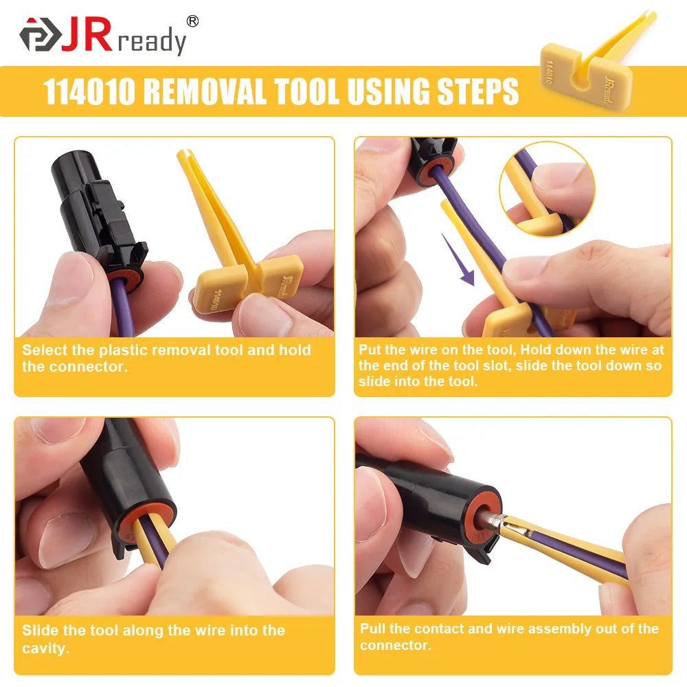 JRready RT1B Pin Extractor Tool – Terminal Removal Tool for Solid & Stamped Contacts Compatible with Deutsch DT / DTM / DTP / HDP / DRC Connectors